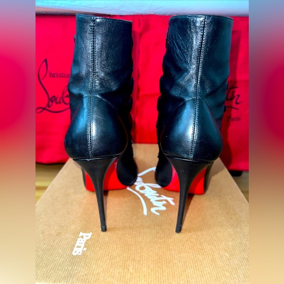 Christian Louboutin French Tutu Button Black Leather Booties Size 36, US 6, USED - Picture 10 of 16